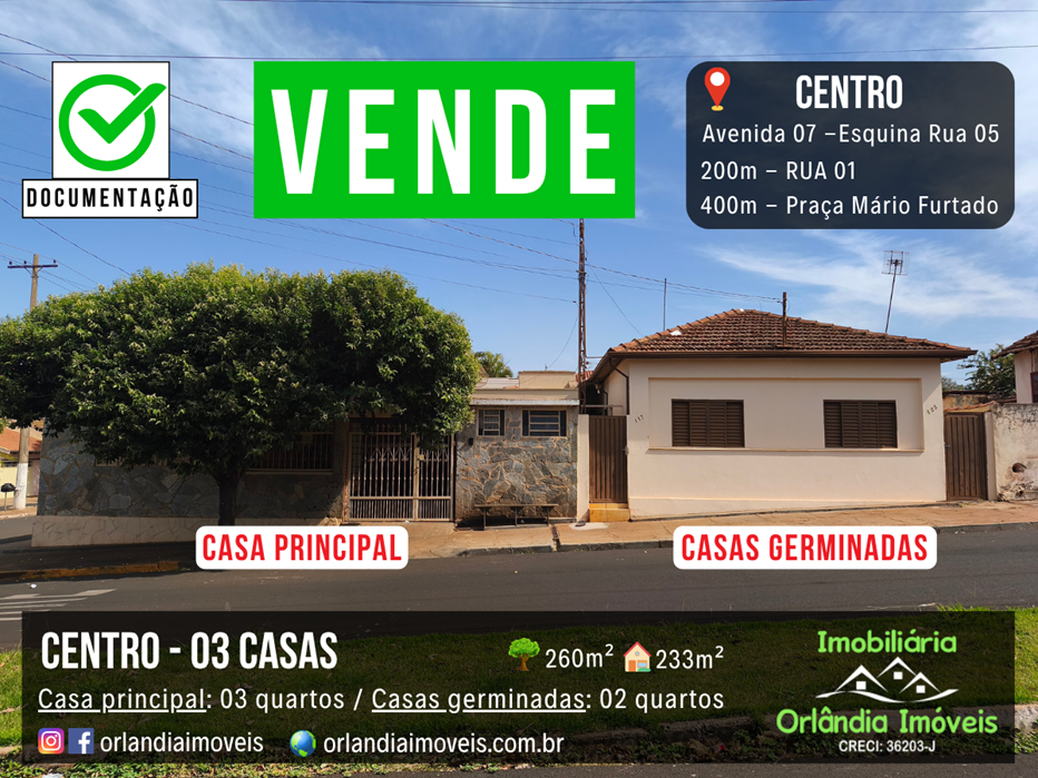 Venda Casas No Centro Orlândia-SP