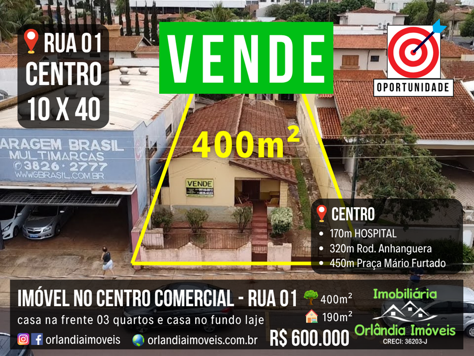 Venda Imóvel No Centro Comercial Rua 01 Orlândia-SP
