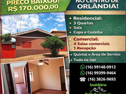 Venda Casa No Centro Orlândia-SP
